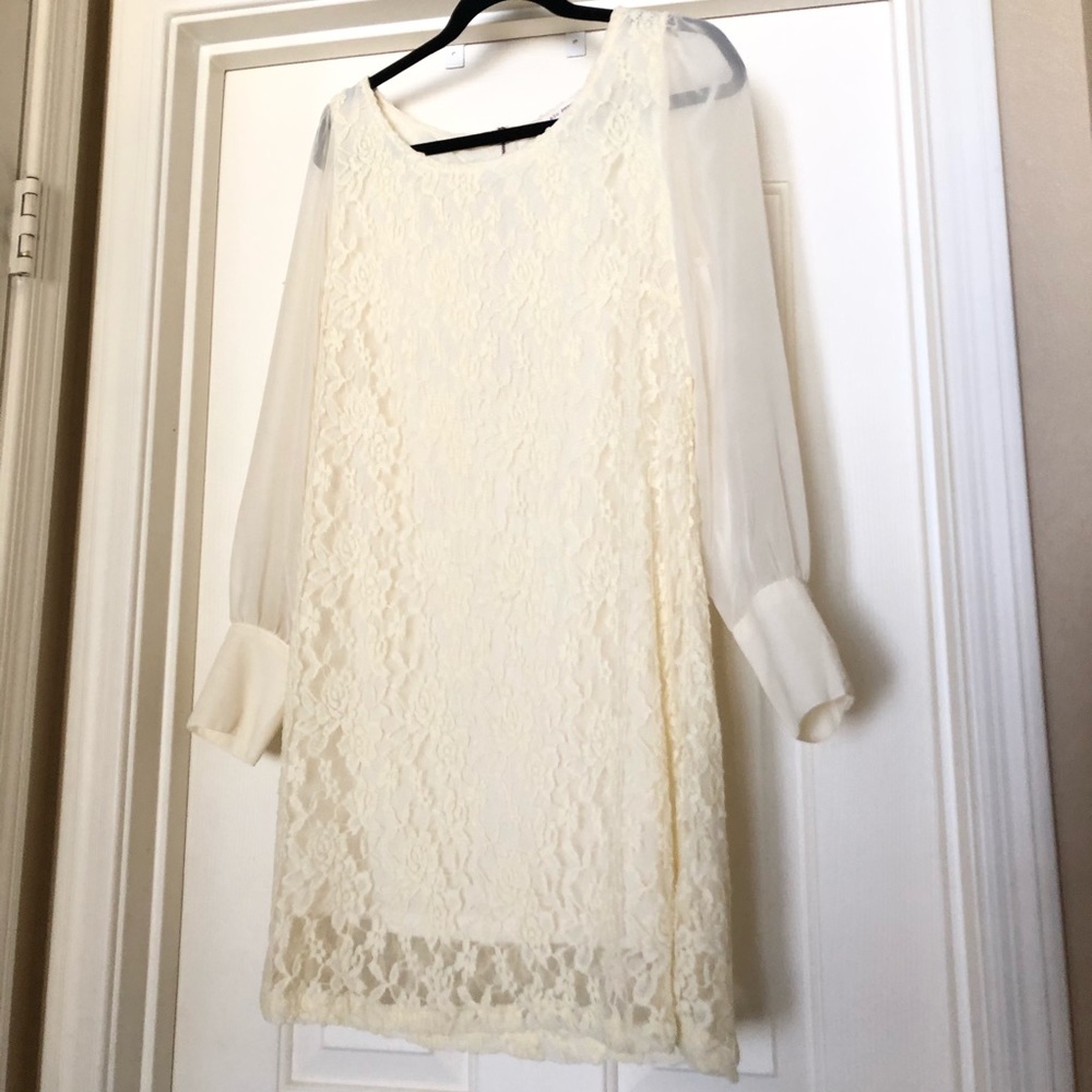 Blu Pepper lace dress with chiffon sleeves